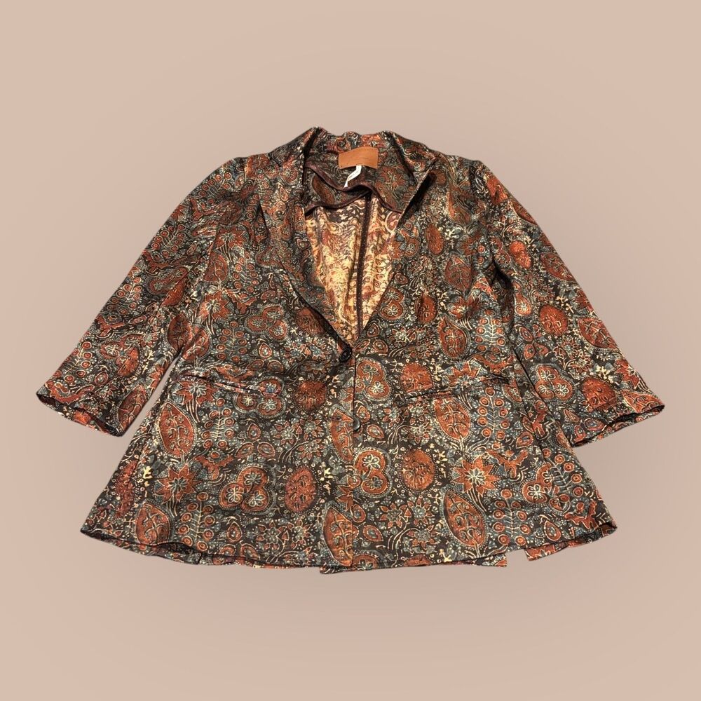 New Romantics x Artisan Blazer Jacket Womens 2 Colorful Floral Single Breasted